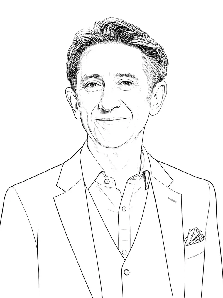 Line portrait of Tony Wickenden